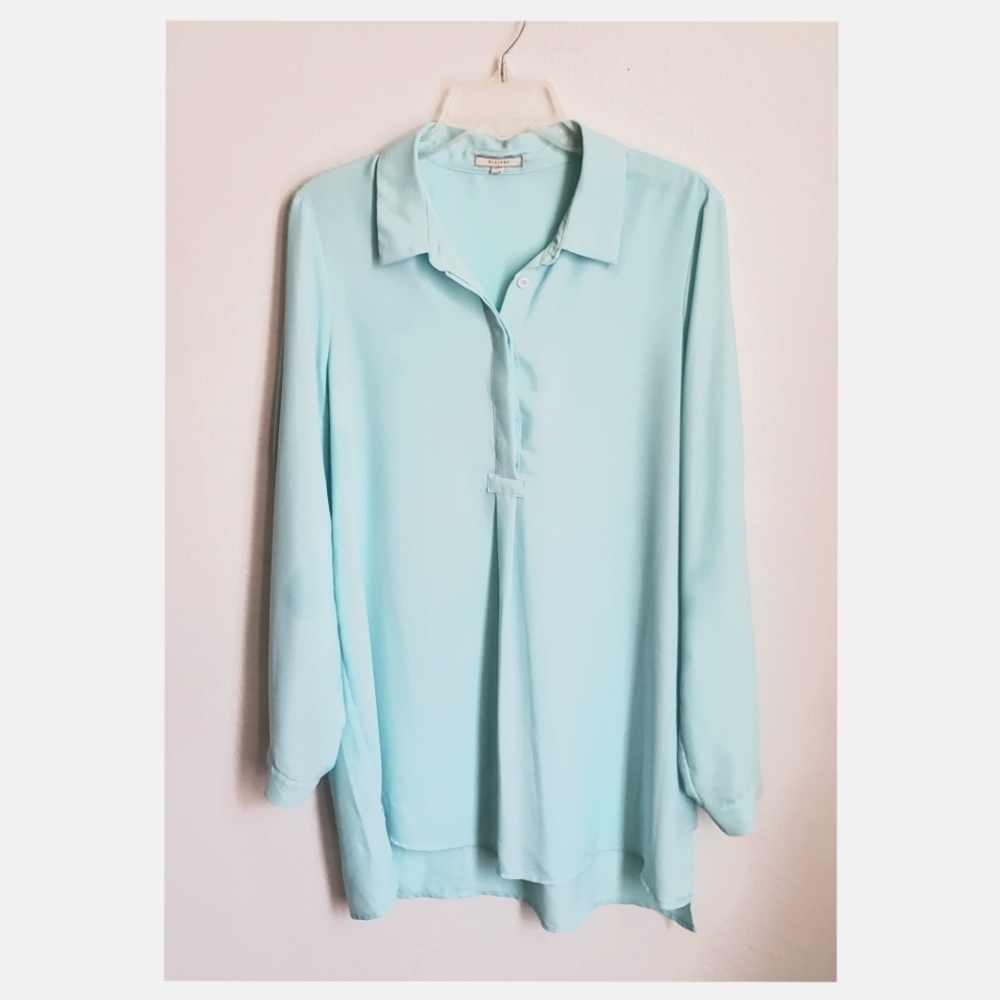 Pleione Rolled Sleeves Tunic Top Sz L